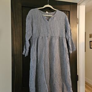 Gingham Checkered Midi Dress